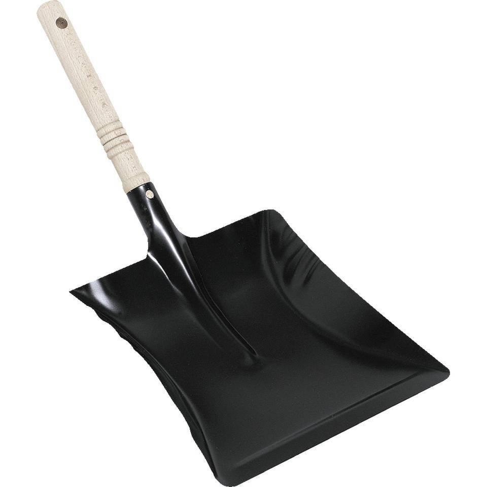 Kehrschaufel, robust, schwarz lackiert, Metall, Holzgriff, 22cm,10/VE