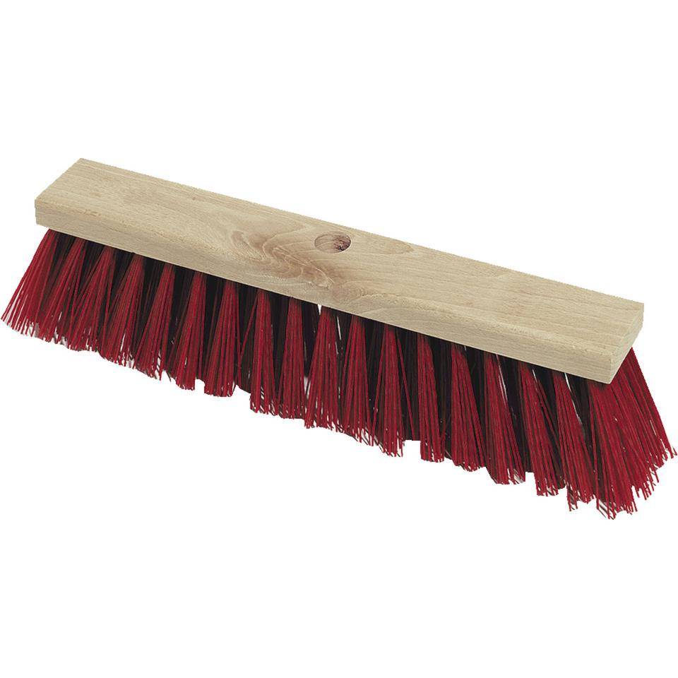 Straßenbesen, nassfest, Flachholz mit Stielloch, 6/16 Reihen, Elaston, 40cm, 10/VE