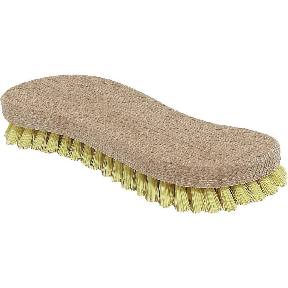 Scheuerbürste, Naßreinigung per Hand, S-Form, Kunstfibre, Holz, ohne Bart, 20cm, 10/VE
