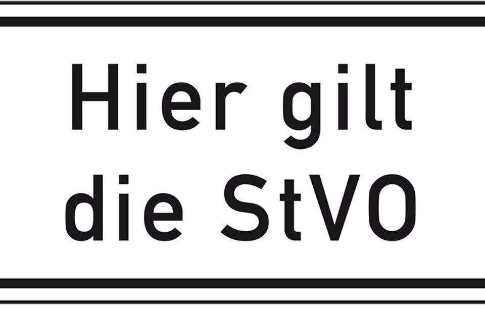 Hinweisschild Hier gilt die StVO, Nr.1079-10, Aluminium RA0, reflektierend, 600x330mm, DIN 67520, nach StVO