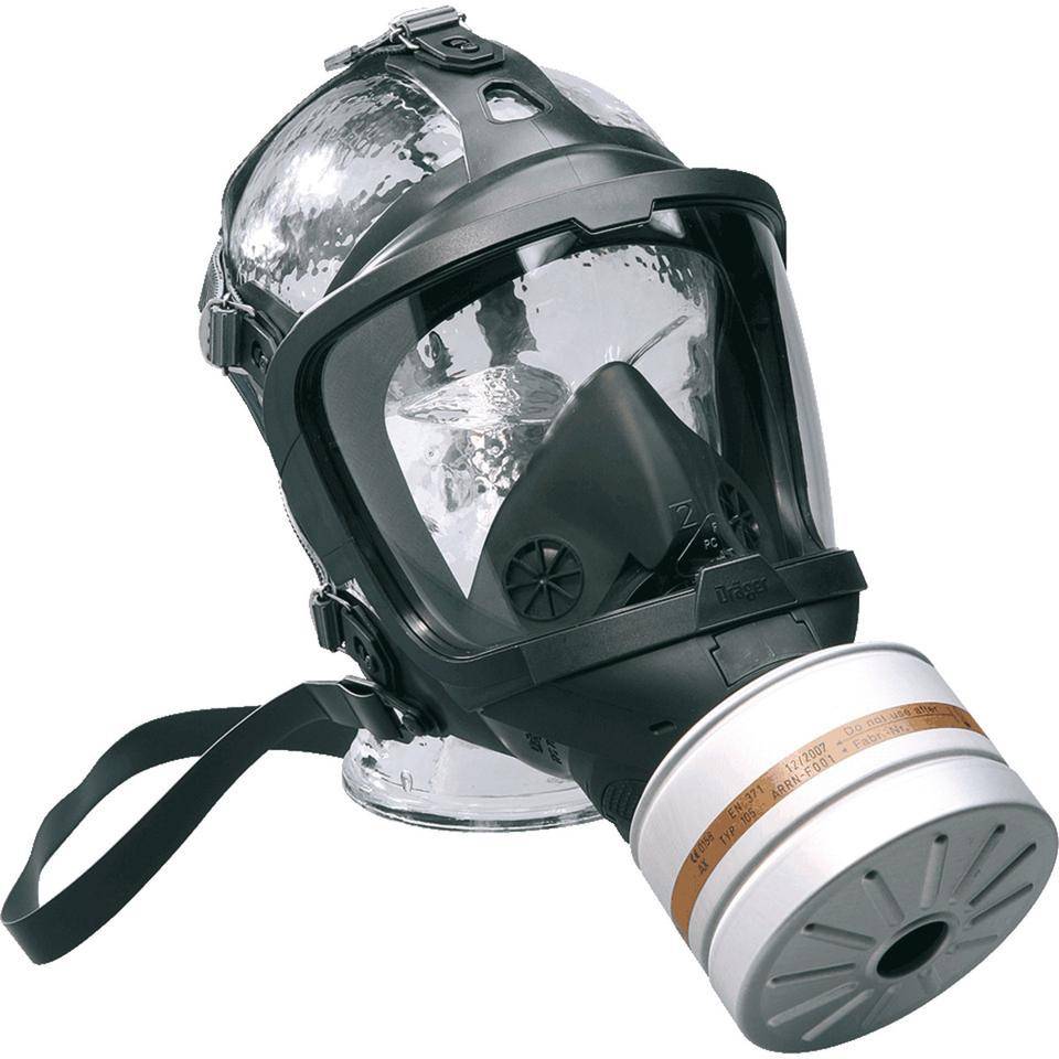 Dräger Vollmaske FPS 7000, gemäß EN 136 Klasse 3, EN 137 Typ 2, ohne Filter, schwarz, Kunststoff, 600g