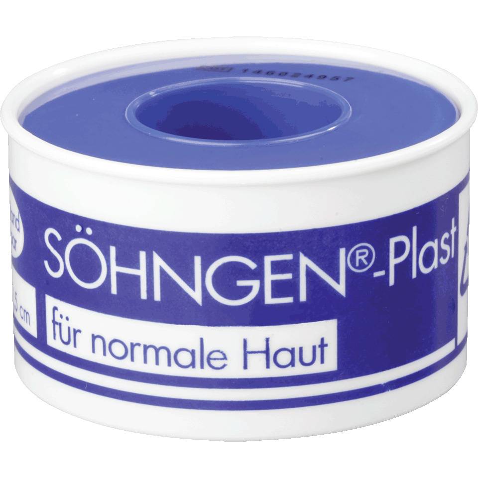 SÖHNGEN® Plast-Heftpflaster, DIN 13019, beige, hohe Klebekraft, 5mx2,5cm, 5 Rollen/VE