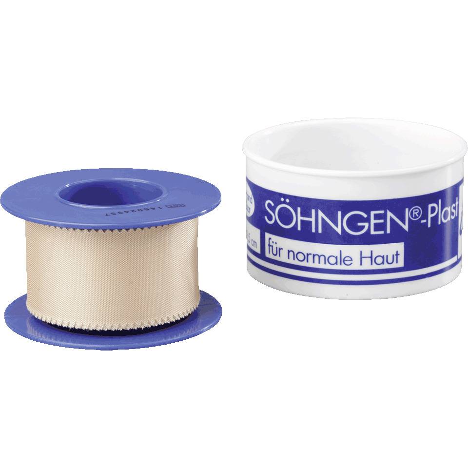 SÖHNGEN® Plast-Heftpflaster, DIN 13019, beige, hohe Klebekraft, 5mx2,5cm, 5 Rollen/VE