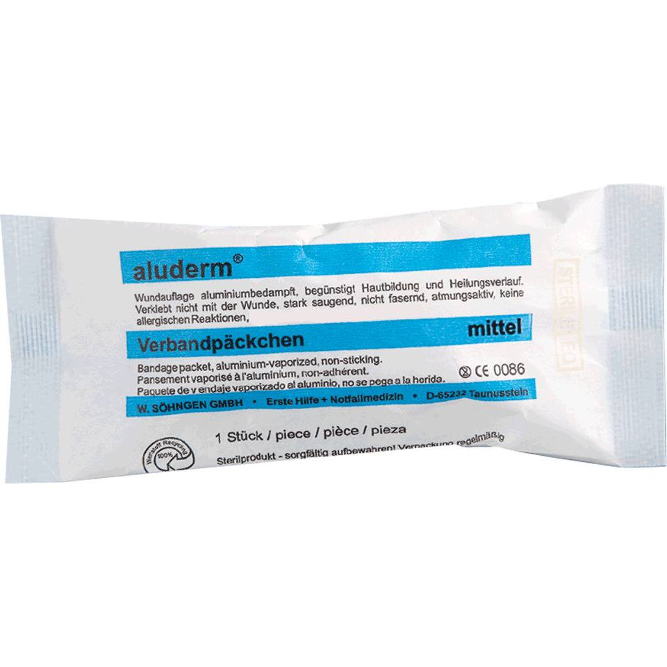 aluderm® Verbandpäckchen, mittel, mit Wundkompresse, 400x8cm, 15/VE