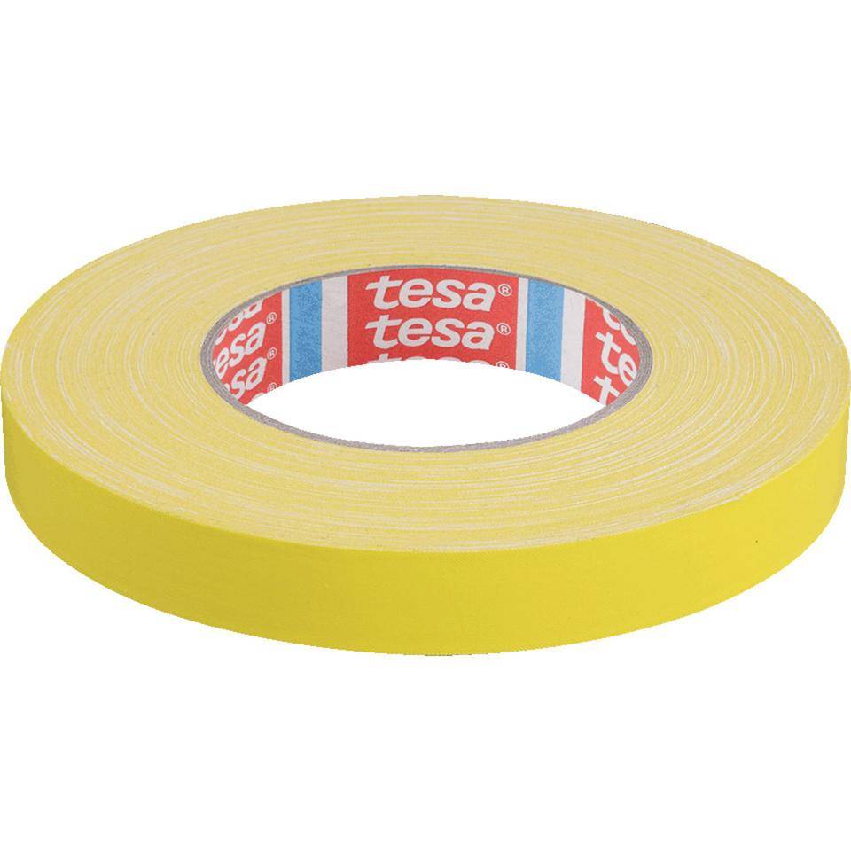 tesaband® 4651 Premium Gewebeband, stark klebend, universell einsetzbar, gelb, 19mm, 50m/Rolle