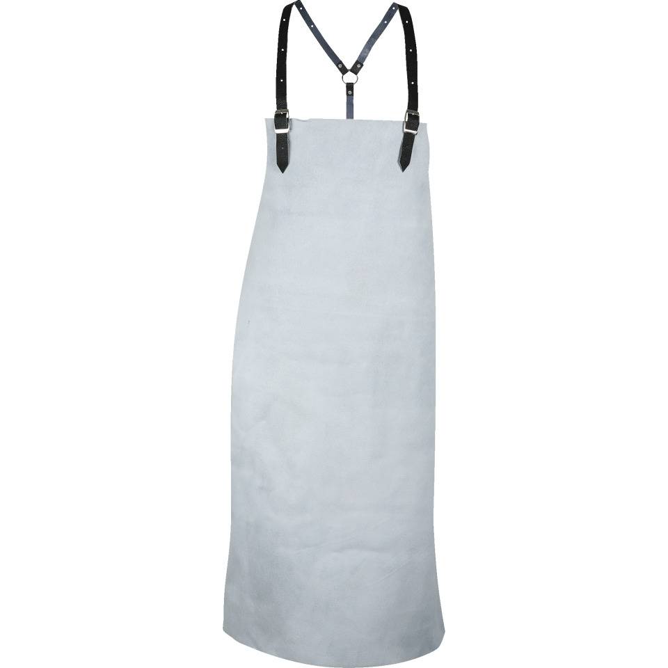 NITRAS Schürze, Kategorie I, mit verstellbarer Kreuzberiemung, grau, Spaltleder, 800x1000mm