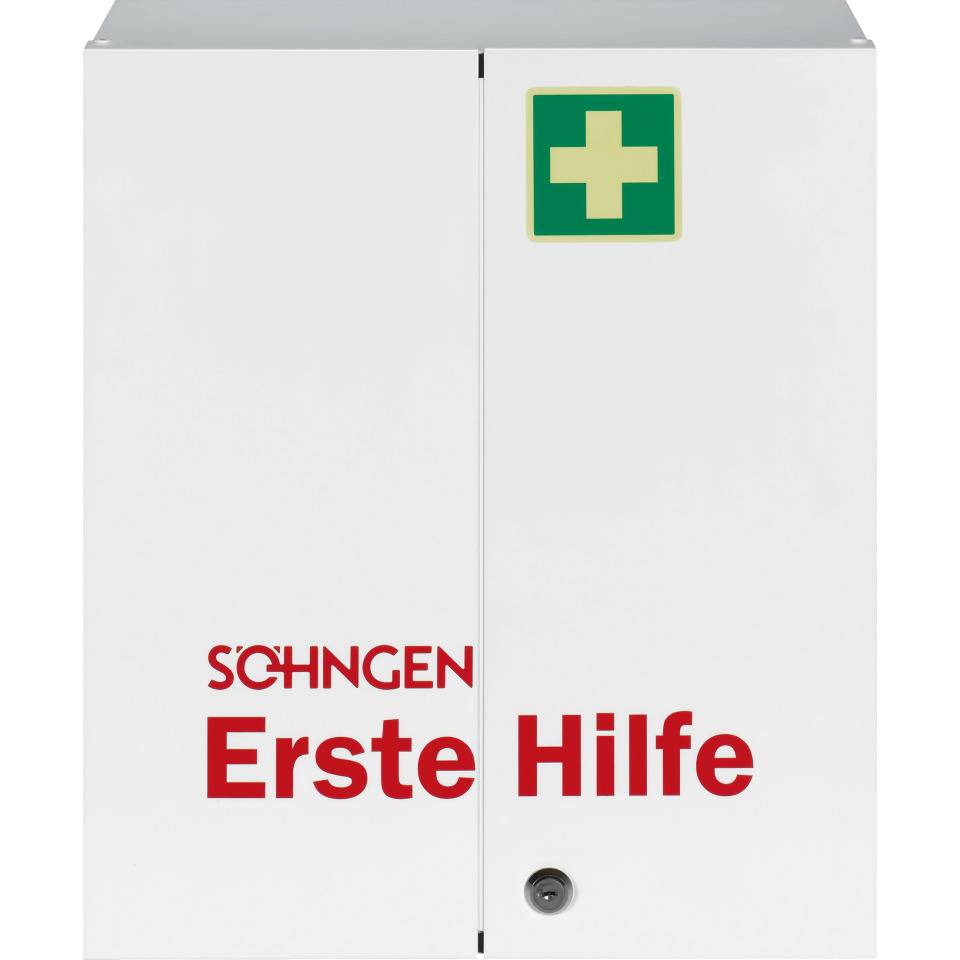 SÖHNGEN® Verbandschrank Rom, DIN 13169:2021, 2-türig, weiß, 404x462x170mm