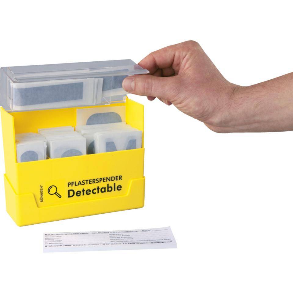 SÖHNGEN® Pflasterspender Detectable, 130 Pflasterverb. in 5 Größen, 160x122x57mm