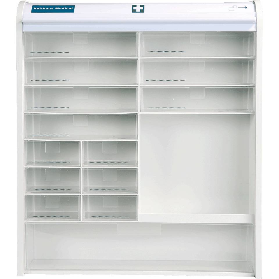 Holthaus Medical Verbandschrank Rollmed leer, weiß, Polypropylen, 480x420x100mm