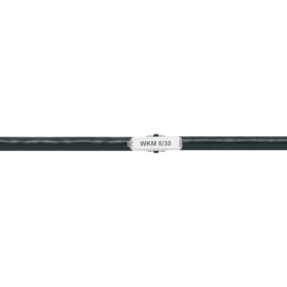 Kabelmarkierer WKM 8/30, transparent, Polypropylen, 30x8mm, 50/VE