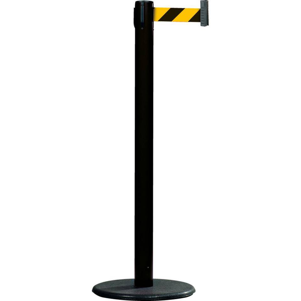 RS-GUIDESYSTEMS Gurtpfosten Indoor, schwarz, Kunststoff, Gurt ge/s schraffiert, 50mm, 4m