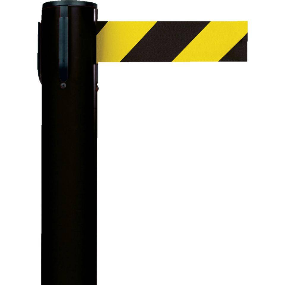 RS-GUIDESYSTEMS Gurtpfosten Indoor, schwarz, Kunststoff, Gurt ge/s schraffiert, 50mm, 4m