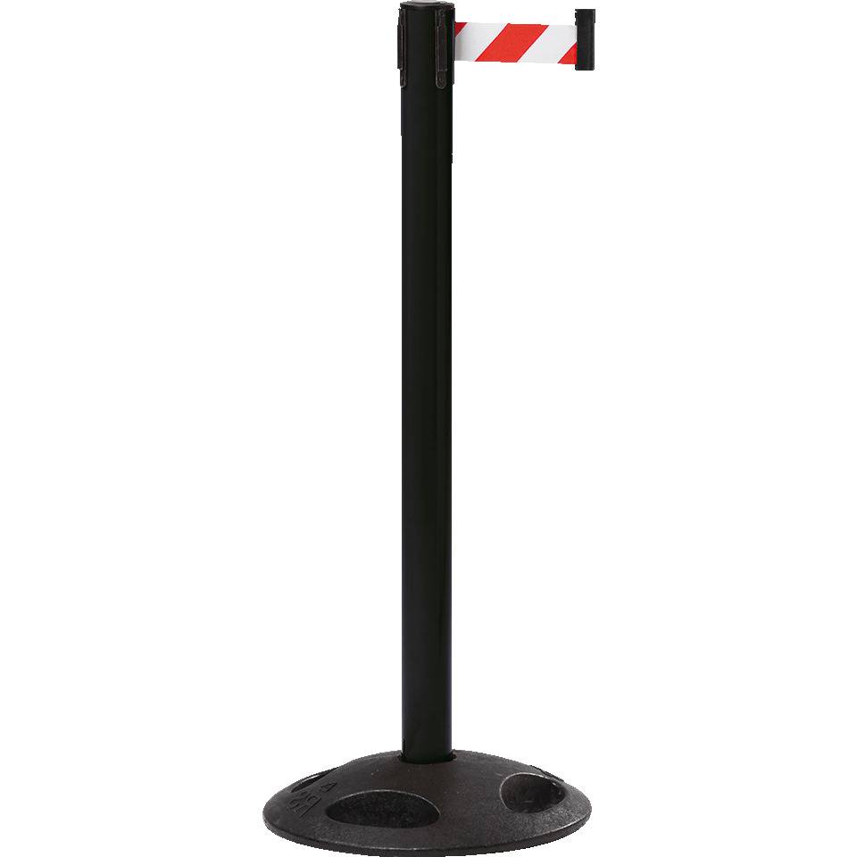 RS-GUIDESYSTEMS Gurtpfosten Outdoor, schwarz, Kunststoff, Ø 65mm, Gurt r/w, 50mm, 4m