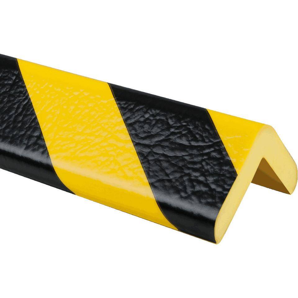 Knuffi Eckschutzprofil Typ H+, selbstklebend/zum Anschrauben, gelb/schwarz, PU, 1m