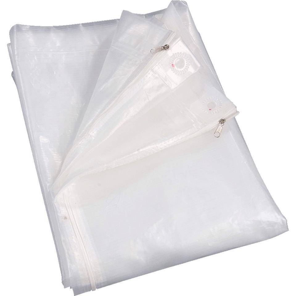 Abdeckhaube für Gitterbox, mit Reißverschluss, transparent, Polyethylen, 1250x850x980mm