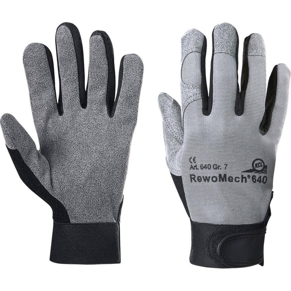 KCL Schutzhandschuh RewoMech® 640, Kategorie II, grau/schwarz, 240mm, Größe 7