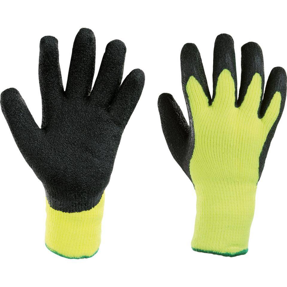 KCL Handschuh StoneGrip® 692, Kategorie II, gelb/schwarz, Naturlatex, 270mm, Größe 10