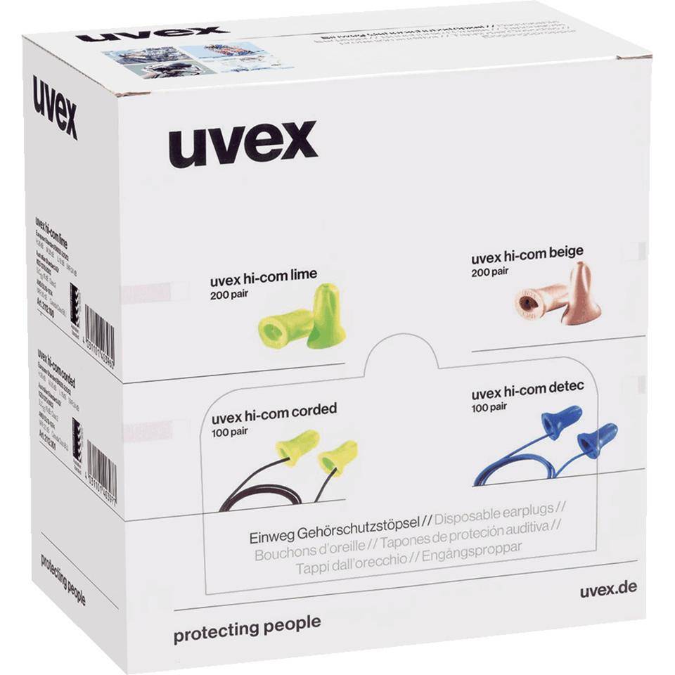 uvex Gehörschutzstöpsel hi-com, o. Kordel, Kat.III, PU-Schaumstoff, lime, 200 Paar/VE
