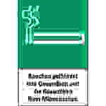 Hinweisschild Rauchen erlaubt, grün/schwarz, Kunststoff, 200x305mm, 3/VE