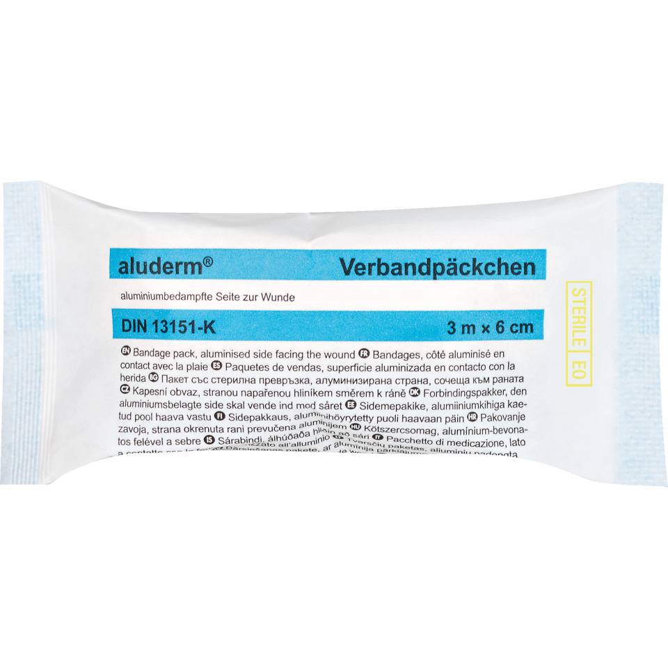 aluderm® Verbandpäckchen, klein, mit Wundkompresse, 300x6cm, 5/VE