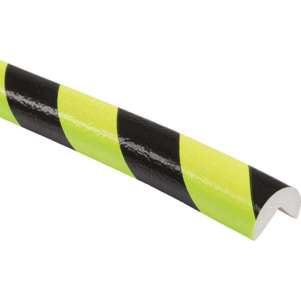 Knuffi Eckschutzprofil Typ A, selbstklebend/zum Anschrauben, fluoresz./schwarz, PU, 1m