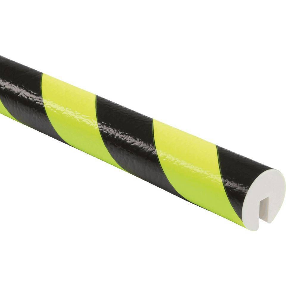 Knuffi Kantenschutzprofil Typ B, zum Aufstecken, fluoreszierend gelb/schwarz, PU, 1m