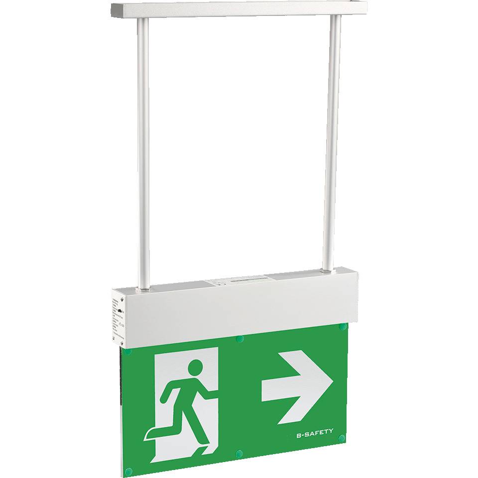 b-lite LED-Rettungsleuchte L-Lux, zur Pendelmontage, 274x520x40mm, inkl. Piktos