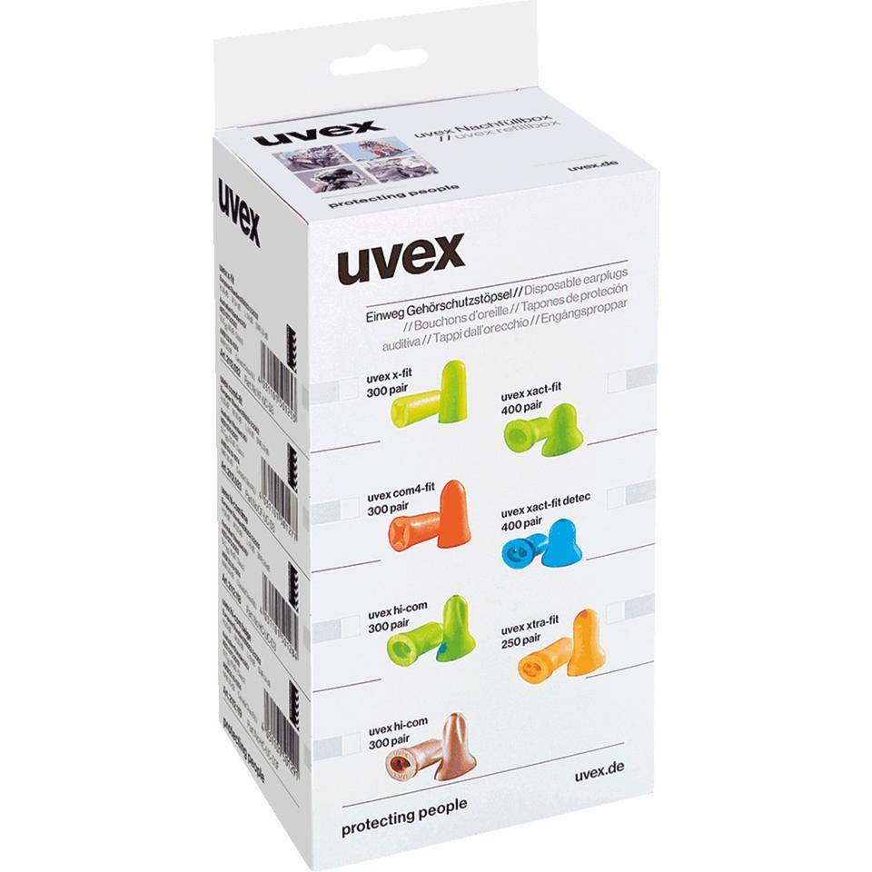 uvex Gehörschutzstöpsel hi-com, Kat.III, Nachfüllbtl., lime, PU-Schaumst., 300Paar/VE