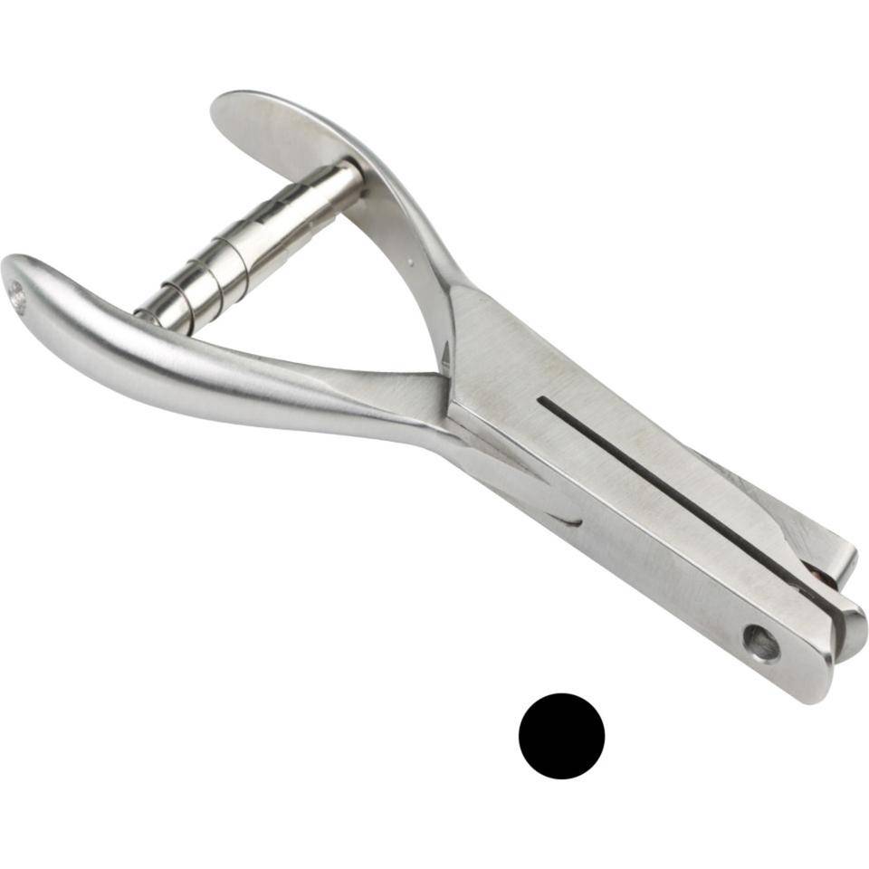 Lochzange, zum Markieren von Plaketten, Kerbform Kreis, 2mm, Maultiefe 48mm