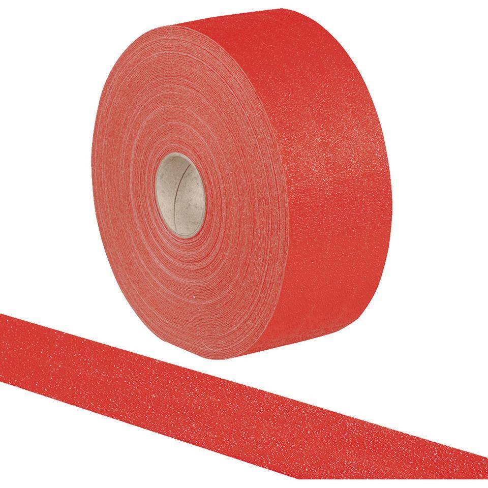 Bodenmarkierungsband Strong, rutschhemmend, rot, Elastomer, 100mm, 50m/Rolle
