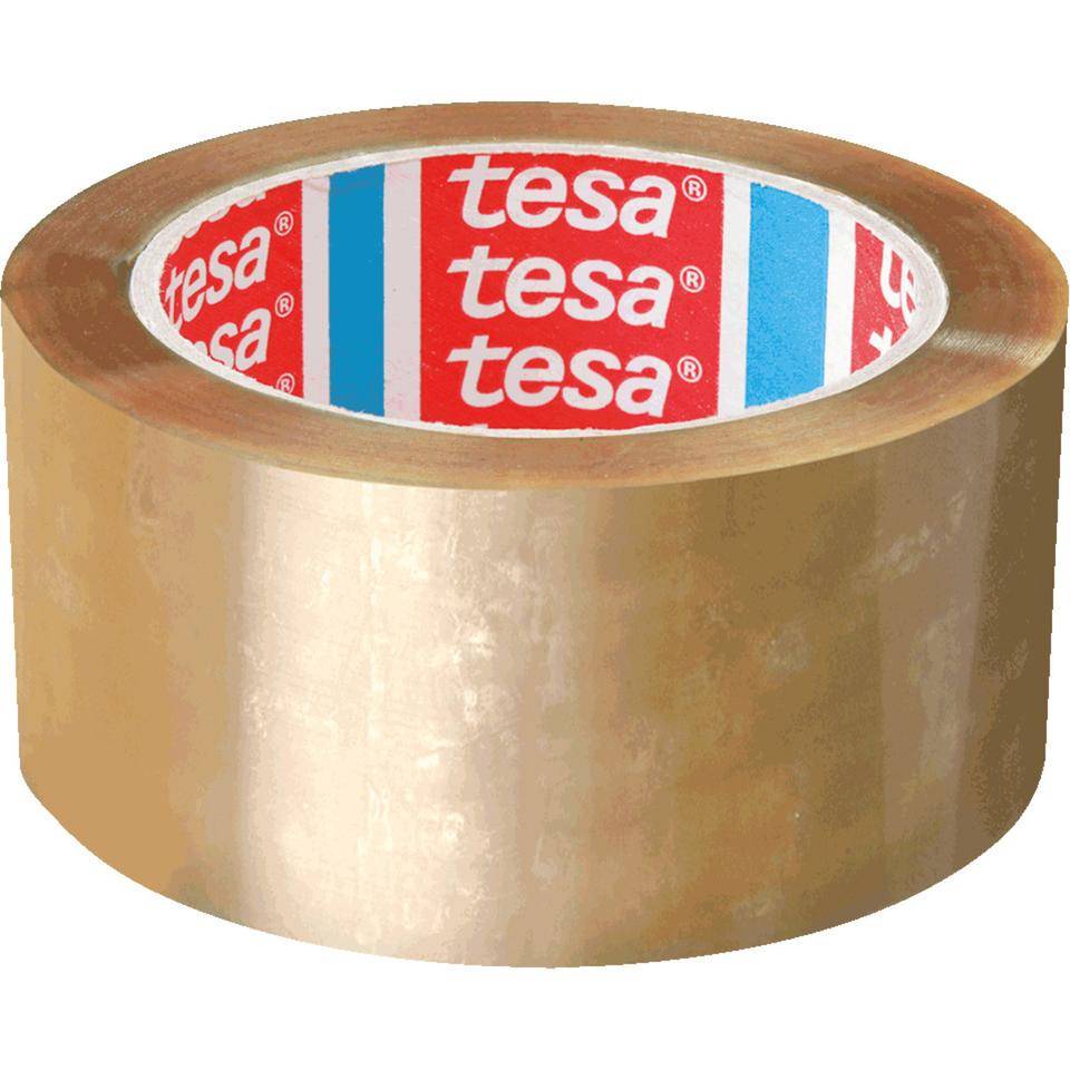 tesa Gefahrgut-Verpackungsband tesapack 4122, transparent, PVC, 50mm, 66m/Rolle, 6/VE