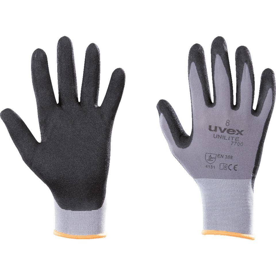 uvex Schutzhandschuh unilite 7700®, Kat.II, extrem leicht, Polyamid, 270mm, Größe 8