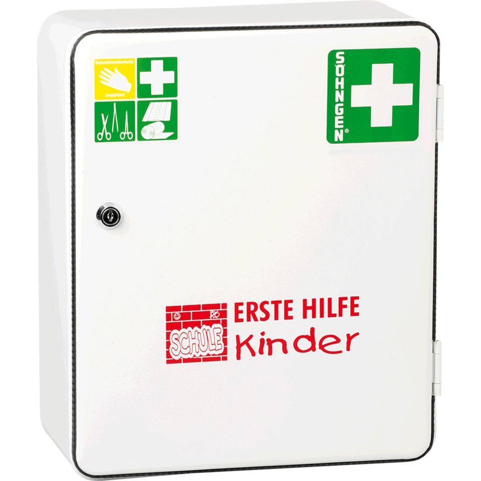 SÖHNGEN® Verbandschrank Schule, i.A.a. ASR A4.3 (DIN 13157), weiß, Stahlblech
