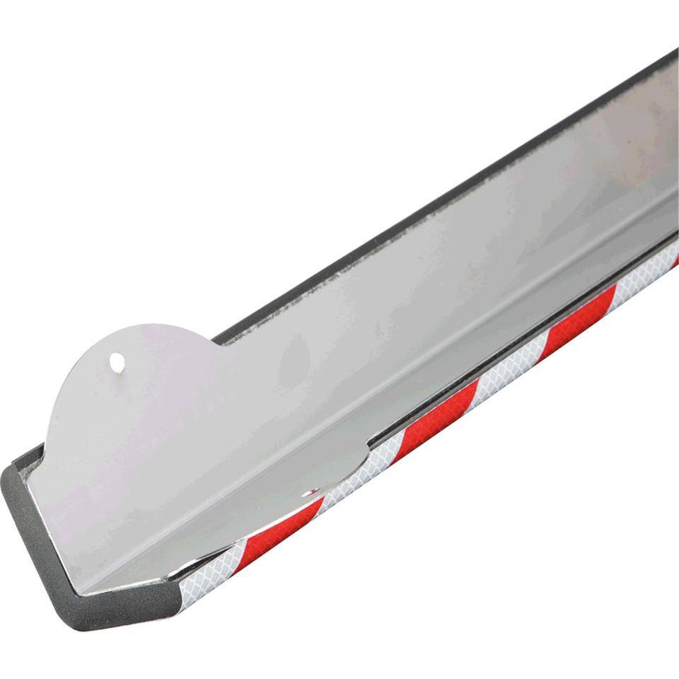 Knuffi Eckschutzprofil Reflective, Typ H+, rot/weiß reflektierend, Edelstahlunterlage, 1m