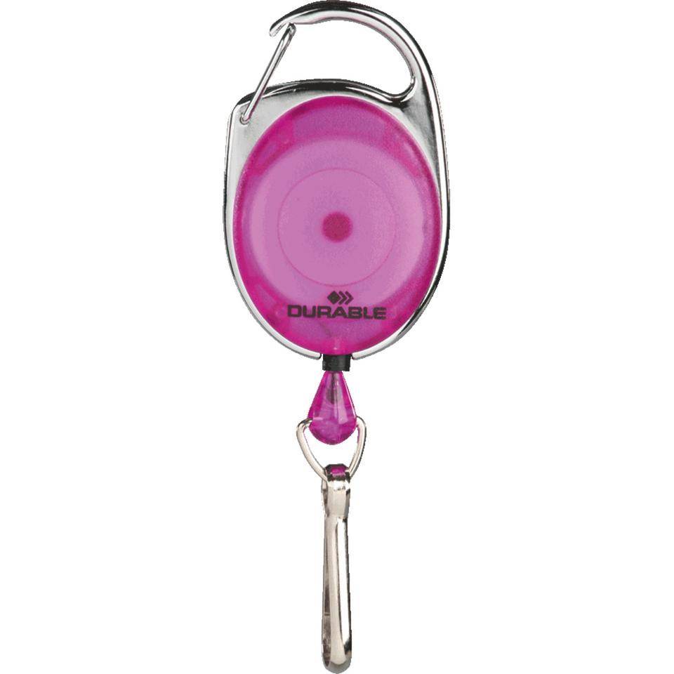 DURABLE Aufrollmechanismus Jojo Style, für Namensschilder, violett, 800mm, 5/VE