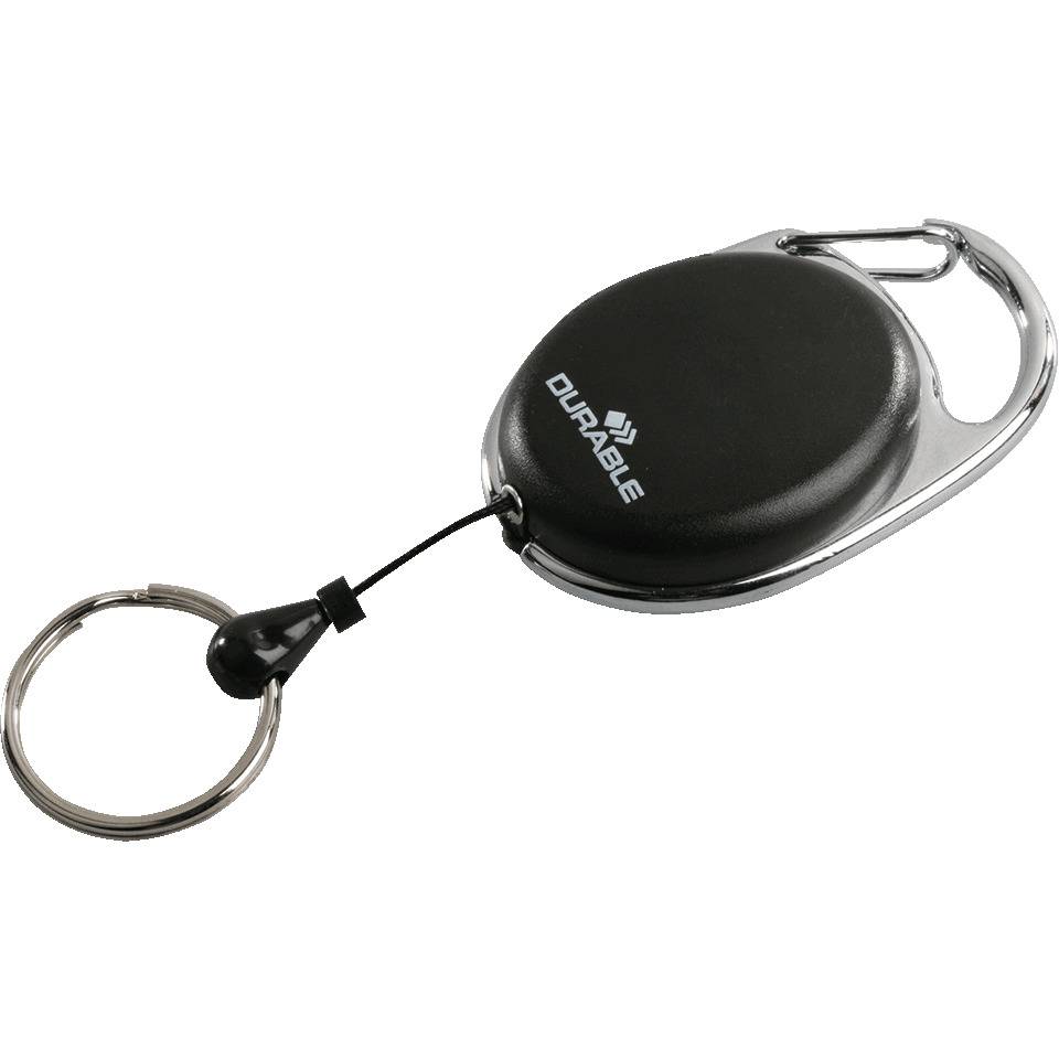 DURABLE Aufrollmechanismus Jojo Style, für Namensschilder, mit LED, schwarz, 5/VE