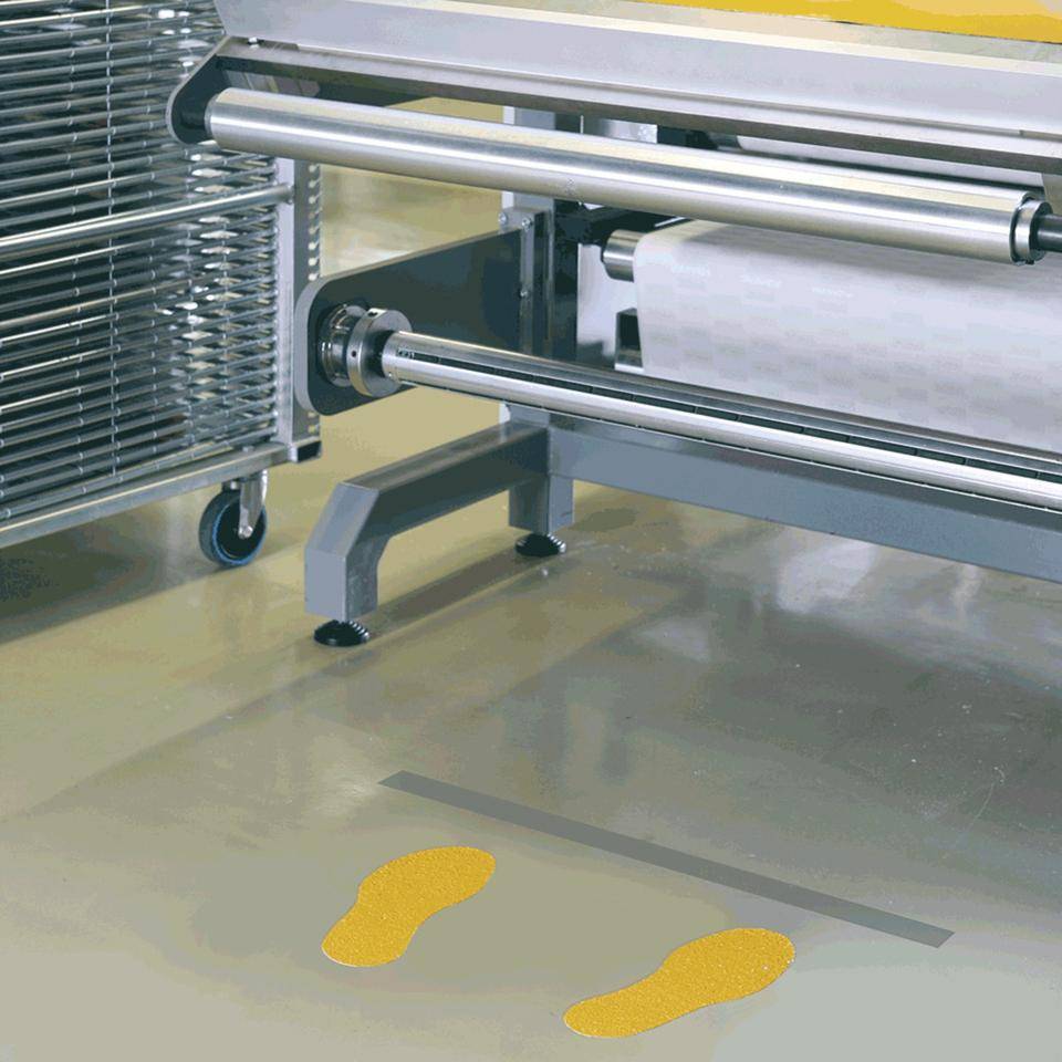 Piktogramm Fußabdruck, Rutschhemmung R11, gelb, 300x120mm, 5 Paar/VE