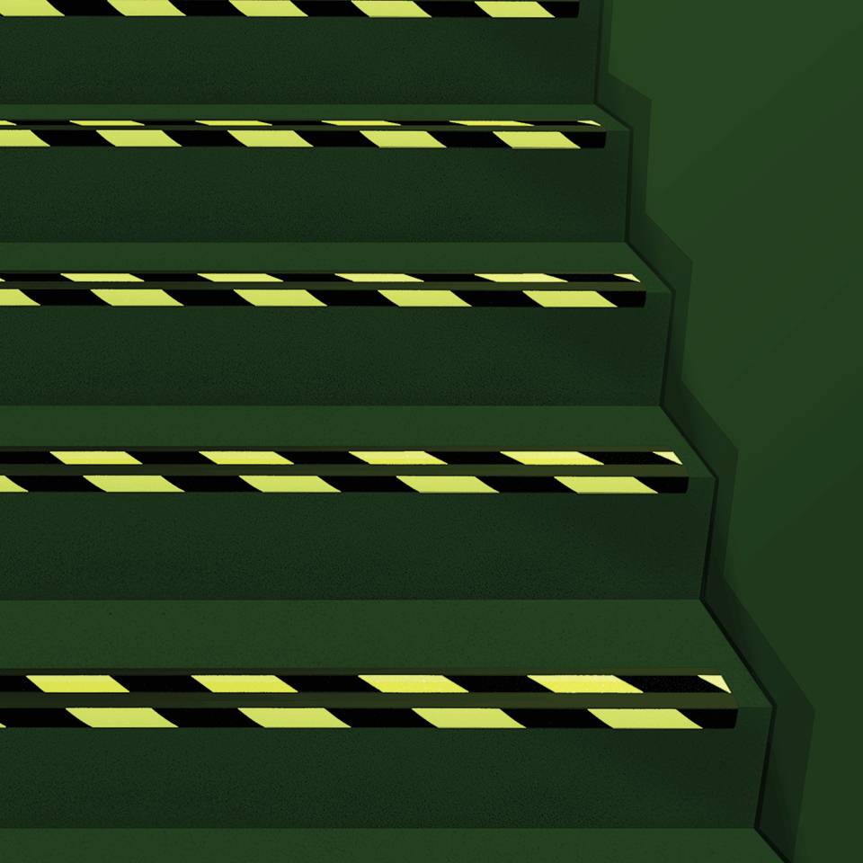 PERMALIGHT® power Treppenkantenprofil, R10, gelb/schwarz, 1000x31x53mm