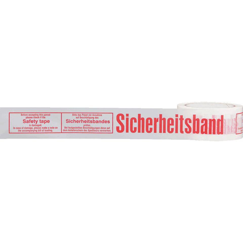 Warnband Sicherheitsband, weiß/rot, Polypropylen, 50mmx66m, 6 Rollen/VE