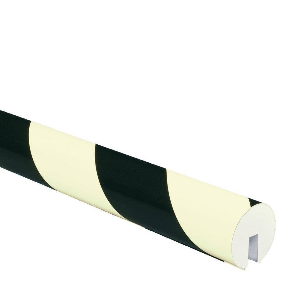 Kantenschutzprofil Typ B, zum Aufstecken/Anschrauben, nachleuchtend /gelb-schwarz, PU, 1m