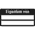 Inventaretikett Eigentum, schwarz, Folie, Klappkaschierung, 50x25mm, 8/Bogen