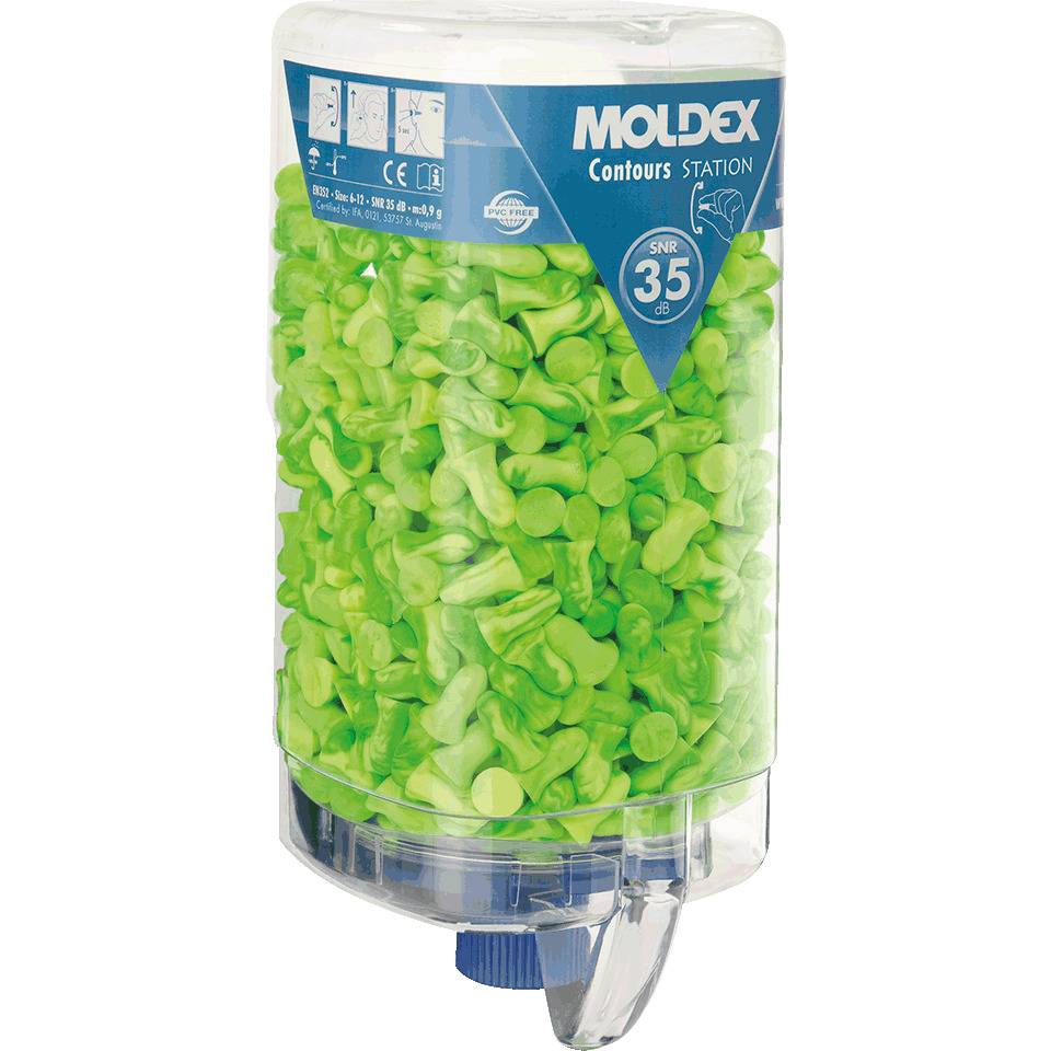 MOLDEX Gehörschutzstöpsel Contours® 7450 01, Kat.III, grün, Polyurethan, 500 Paar/VE