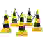 Leitkegel-Absperrset Maxi, 5 Kegel, 5 Haken, 10m Kunststoffkette, gelb/schwarz
