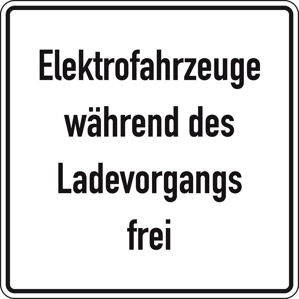 Hinweisschild Elektrofahrzeuge während des Ladevorgangs frei, Nr.1026-60, Aluminium RA0, 600x600mm, DIN 67520