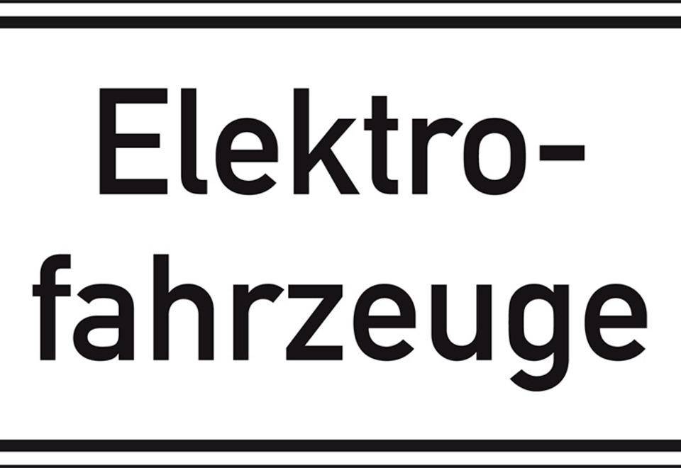 Hinweisschild Elektrofahrzeuge, Nr. 1050-33, Aluminium RA0, 330x600mm, DIN 67520