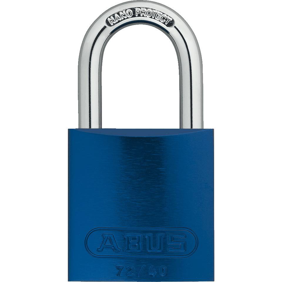 ABUS Vorhangschloss Aluminium 72/40, blau, Bügelhöhe 27mm, 39x74x19mm, 2 Schlüssel