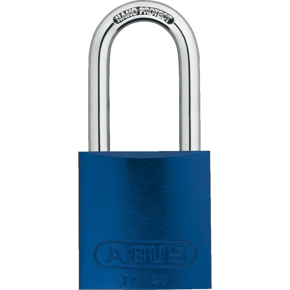 ABUS Vorhangschloss Aluminium 72/40HB40, blau, Bügelhöhe 39mm, 39x86x19mm, 2 Schl.