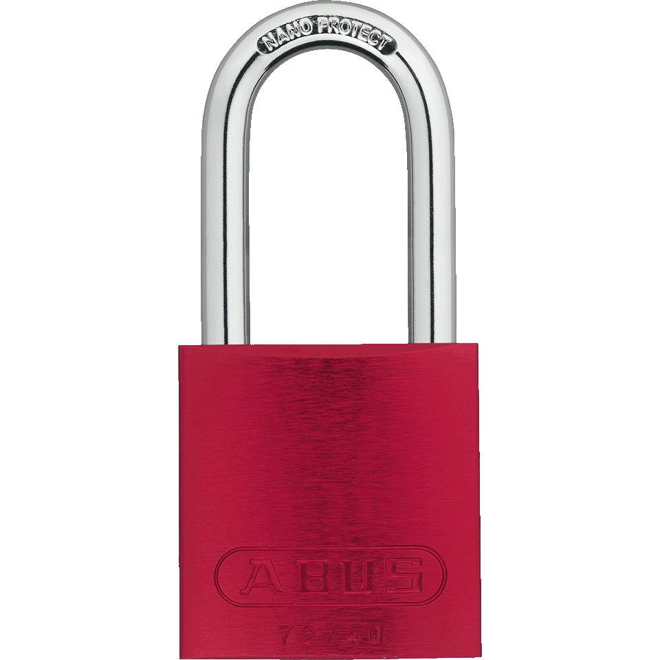 ABUS Vorhangschloss Aluminium 72/40HB40, rot, Bügelhöhe 39mm, 39x86x19mm, 2 Schl.