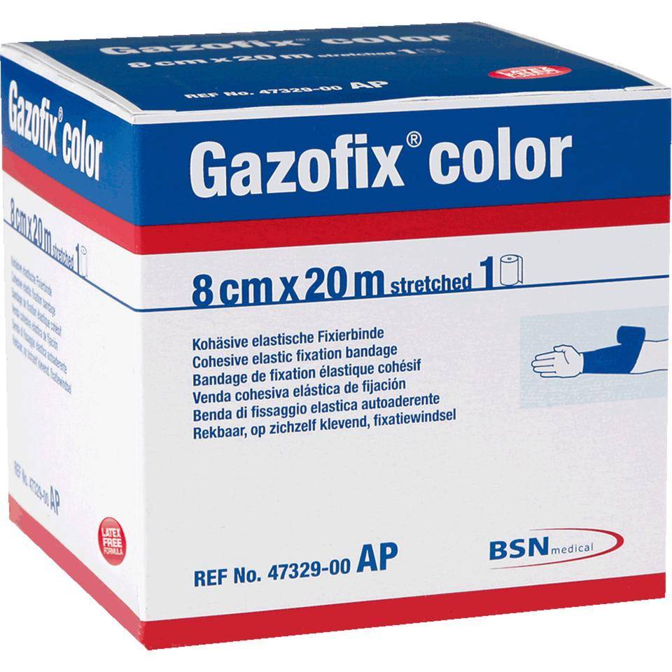 Gazofix® Fixierbinde, blau, latexfrei, 8cm, 20m/Rolle