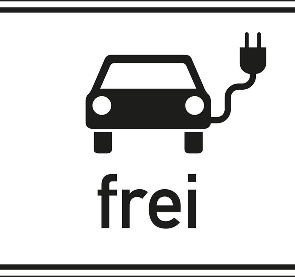Verkehrszeichen Elektronisch betriebene Fahrzeuge frei, Nr.1024-20, Aluminium RA0, 600x450mm